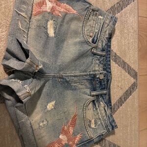 All Saints embroidered shorts